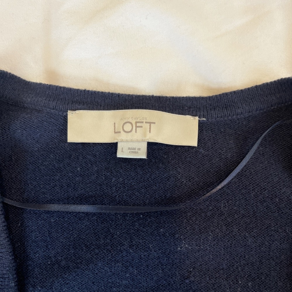 LOFT Lot If 3 Sweaters Women's Size Large Solid Colors - Picture 9 of 16